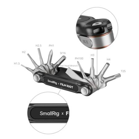 SmallRig 4814 x FILM RIOT - zestaw kluczy składanych, 10 w 1, z możliwością ustawienia pod różnymi kątami, zielony_3